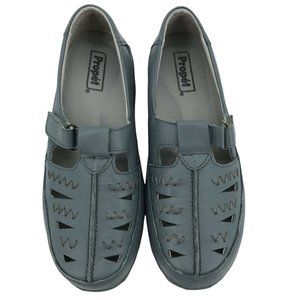 Propet Womens Orthopedic WCX063L Leather Casual Blue Fisherman Sandals Size 9.5M